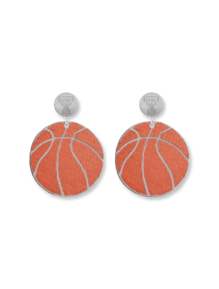 Texas Tech Red Raiders "Airball" Beaded Basketball Earrings