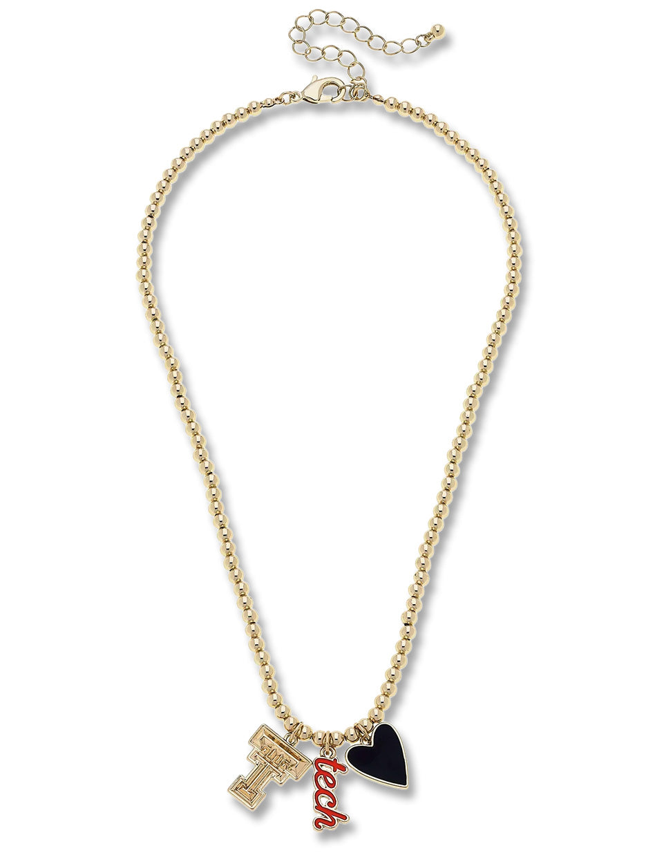 Texas Tech Red Raiders Ball Bead Charm Necklace