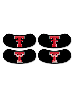 Texas Tech eye black strips, two pair of black adhesive strips with the red Double T centered on each