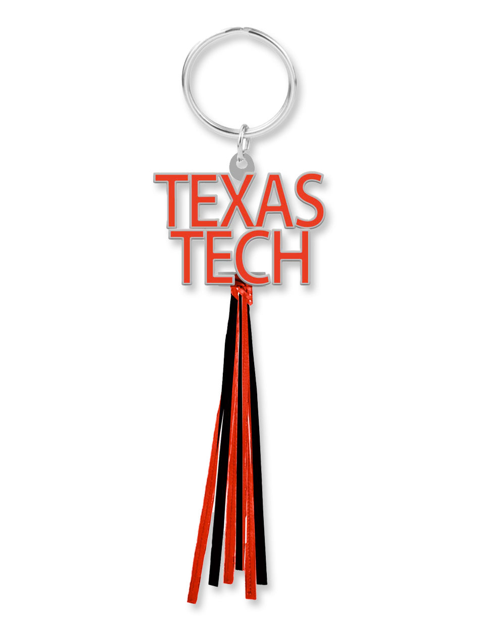 Shelby & Grace Texas Tech Leather Tassel Keychain