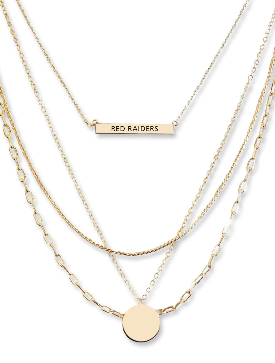 Shelby & Grace Texas Tech “Taytum” 4 Tiered Necklace