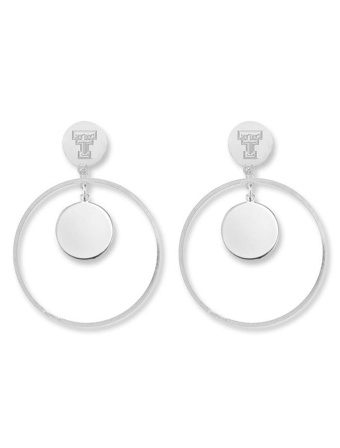 Shelby & Grace Texas Tech “Tibby” Double T Hoop Dangle Earrings