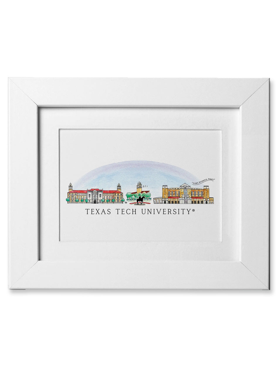 Texas Tech "Skyline" 8"x 10" Frameable Print