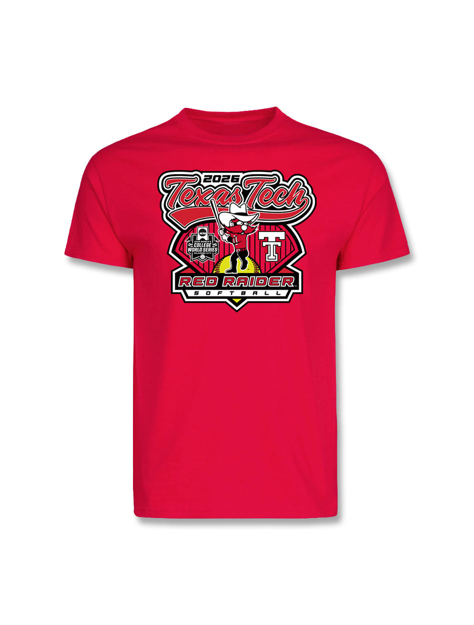 Texas Tech Softball 2026 WCWS "Send It" Red Youth T-Shirt
