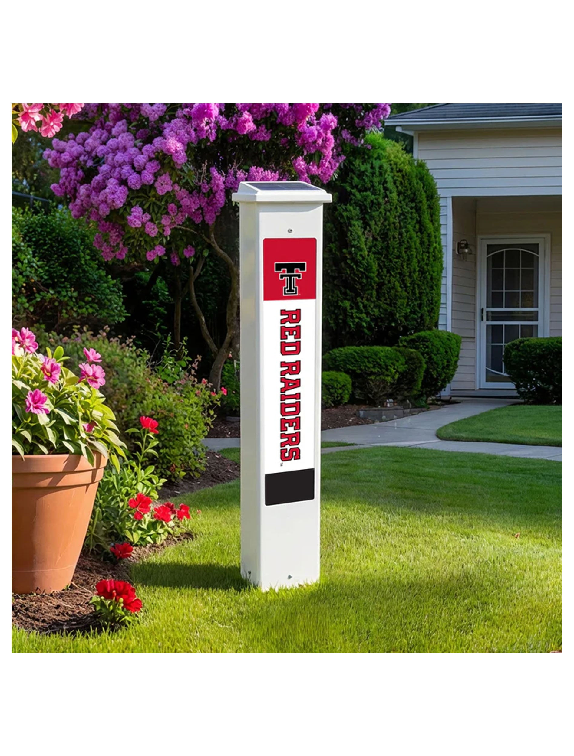Texas Tech Solar Light "Goal Post" Light Up Fan Post daytime