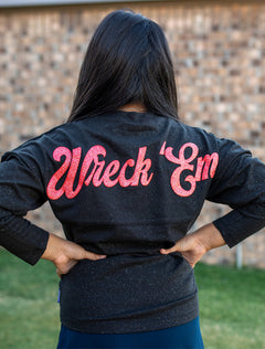 Texas Tech Spirit Jersey "Wreck 'Em Script " Youth Crew Sweatshirt