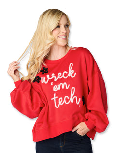 Texas Tech Stewart Simmons "Glitter Script 2.0" Fleece Pullover