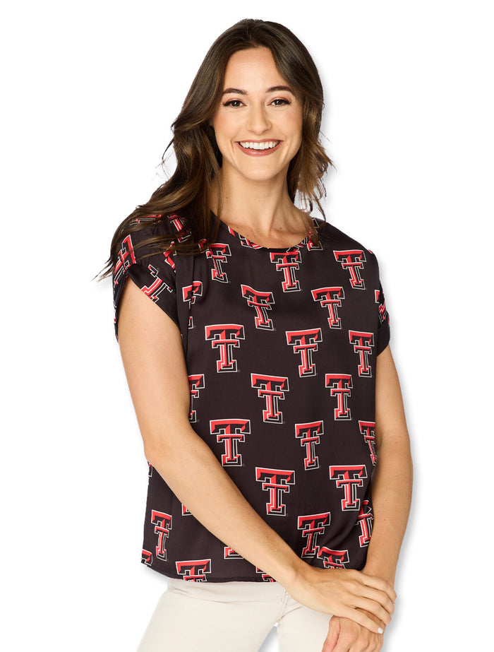 Texas Tech Stewart Simmons "Rolled Cuff" Blouse