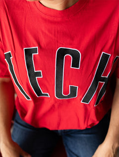 Texas Tech "TECH" Embroidered Roll Edge Tee