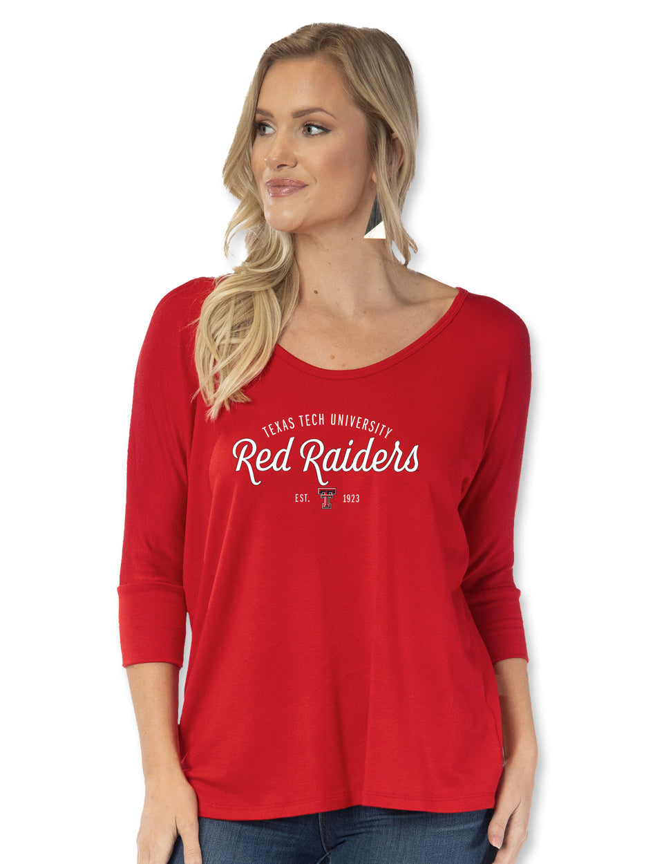 Texas Tech "Tamara 3.0" 3/4 Sleeve Women's Top RED