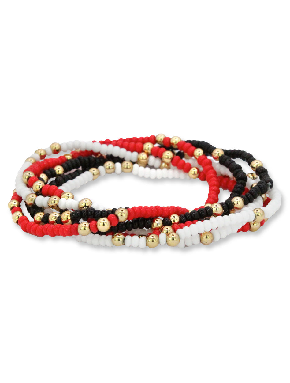 Texas Tech Team Colors Set of 6 Stretch Bracelets