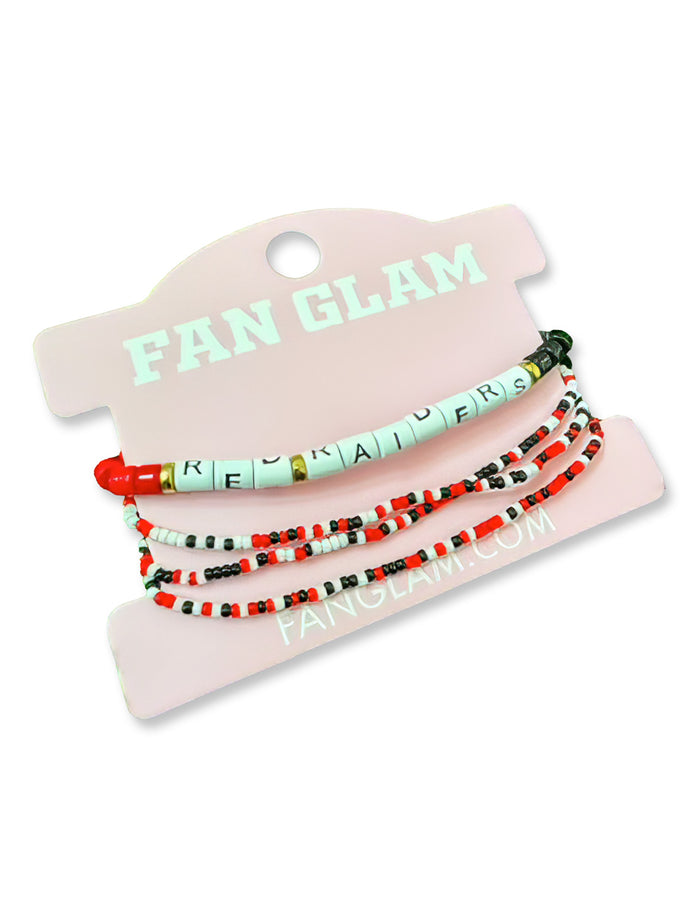 Texas Tech "Texas Tech Red Raiders" Enamel Word Wrap Friendship Bracelet Stack