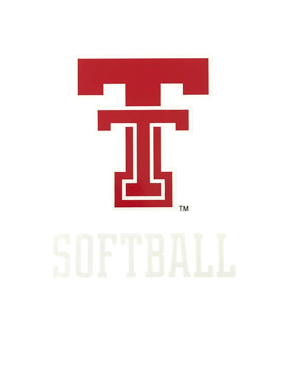 Texas Tech Throwback Double T over Softball Decal