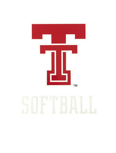 Texas Tech Throwback Double T over Softball Decal