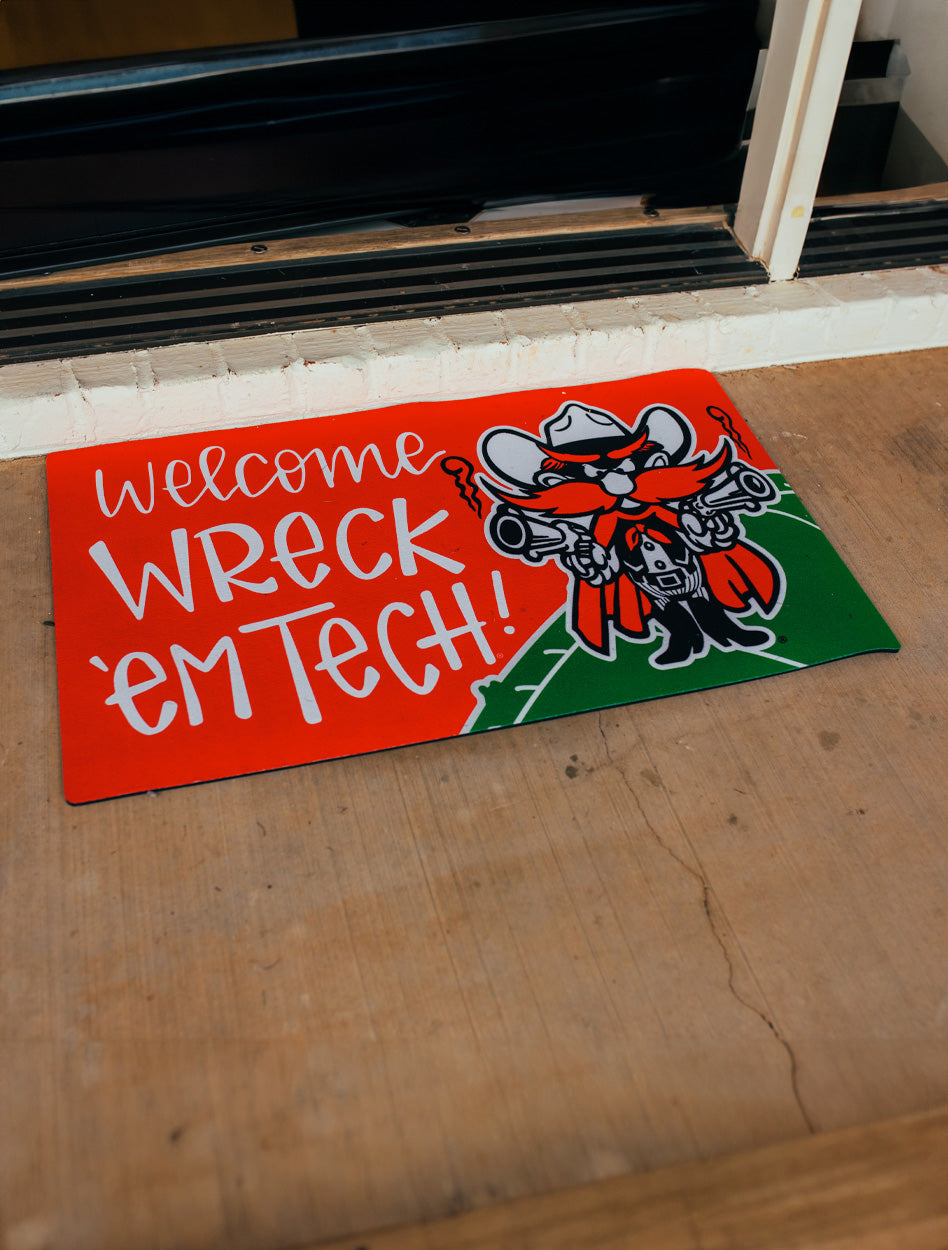 Texas Tech Raider Red "Welcome Wreck'em Tech" Door Mat