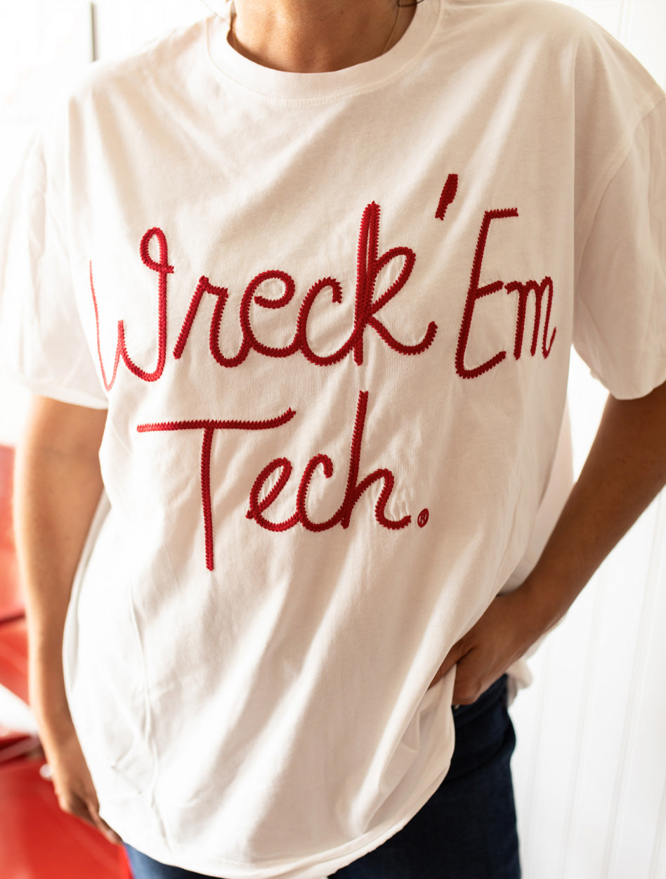 Texas Tech “Wreck ’Em Tech” Chain Stitch Roll Edge Tee