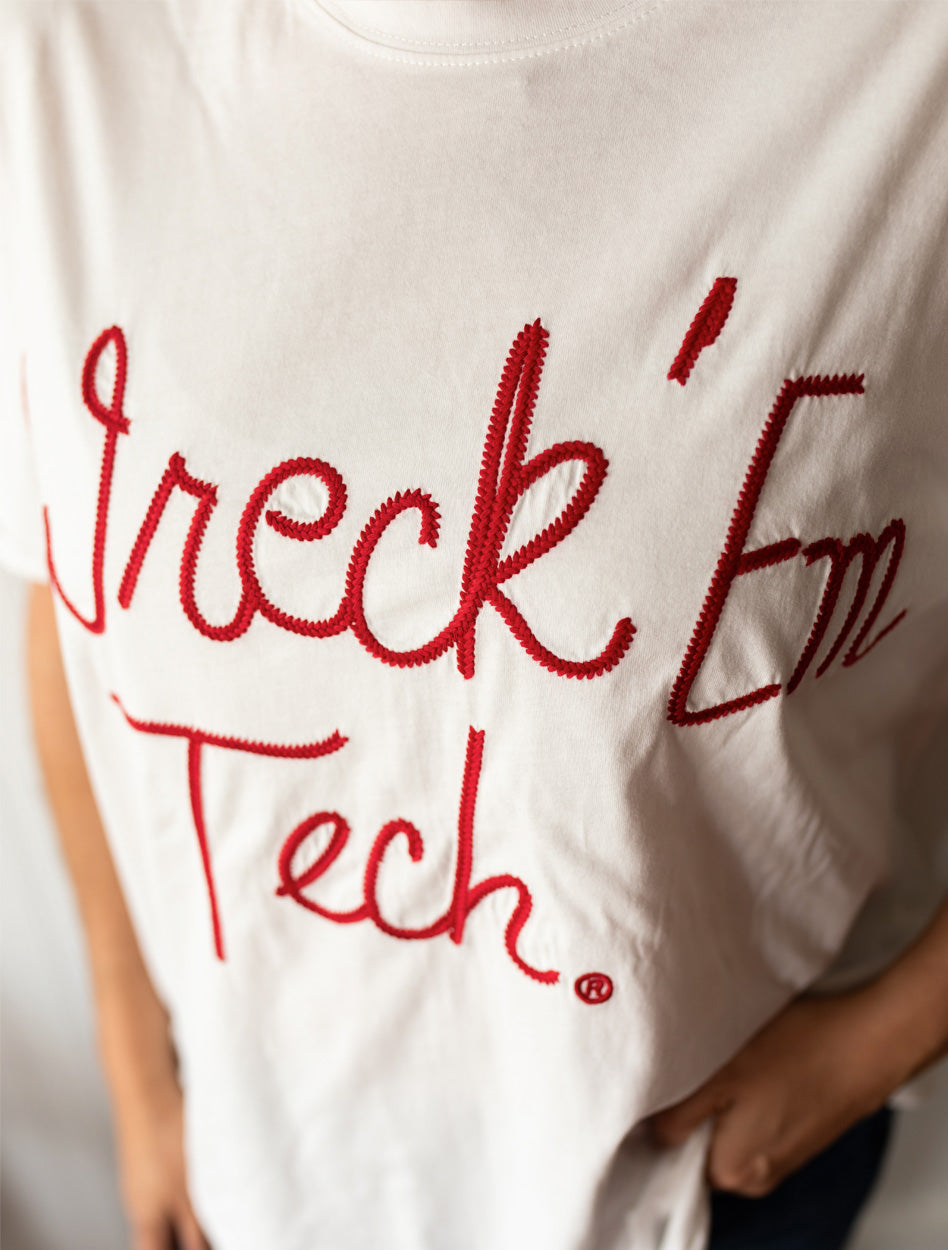 Texas Tech “Wreck ’Em Tech” Chain Stitch Roll Edge Tee