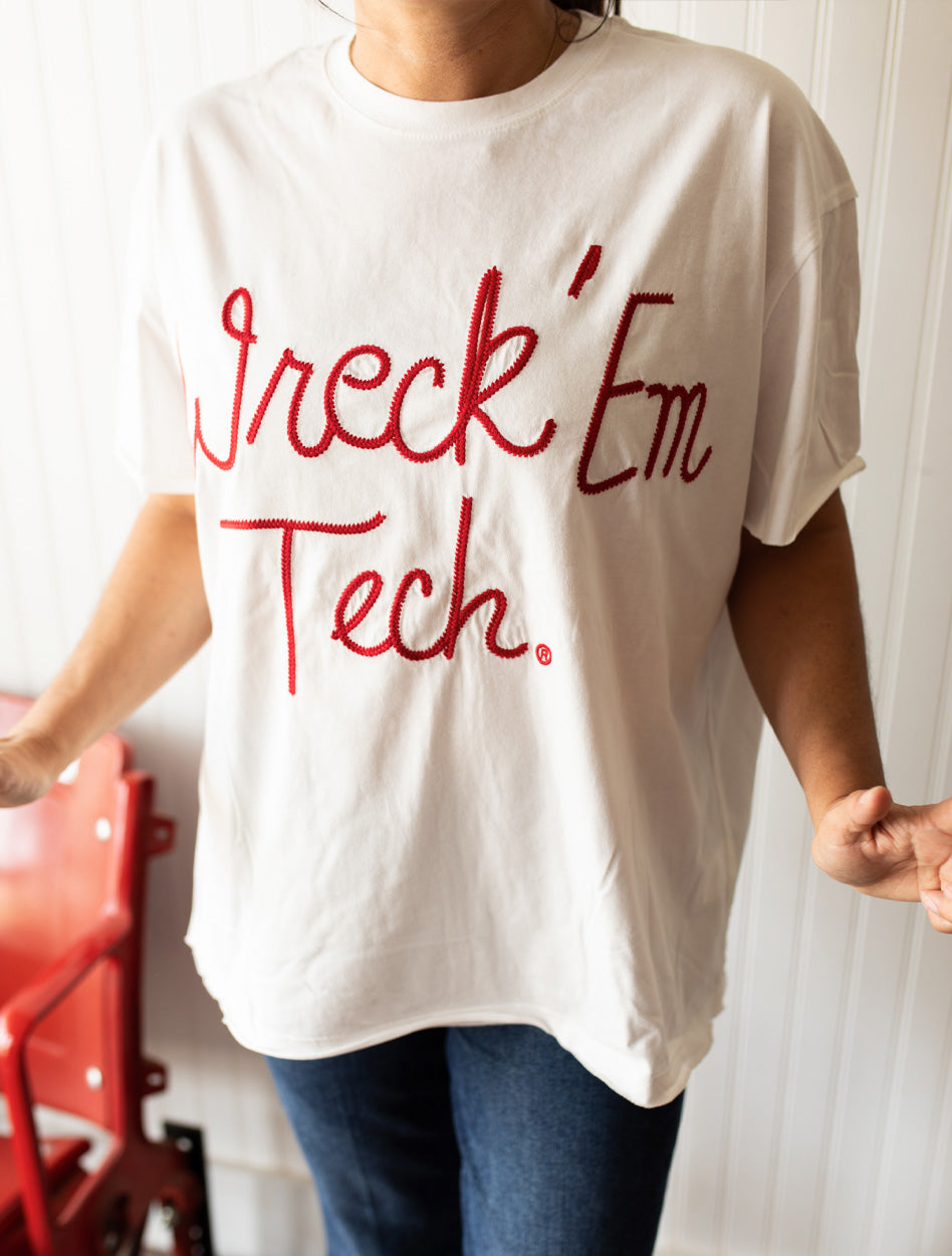 Texas Tech “Wreck ’Em Tech” Chain Stitch Roll Edge Tee