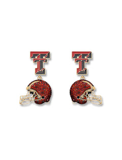 Texas Tech "Azreal" Football Rhinestone Dangle Earrings