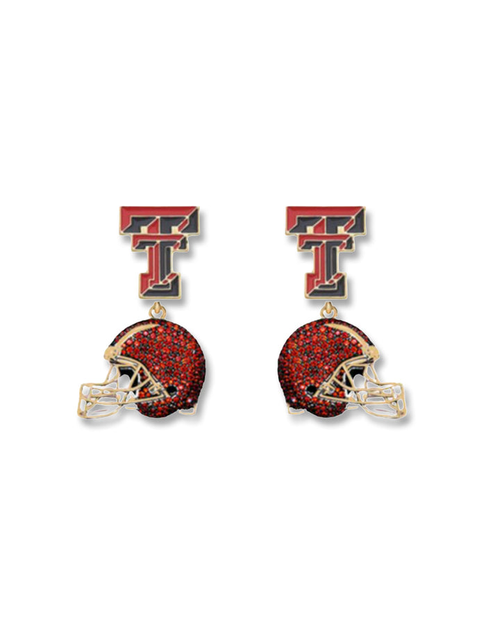 Texas Tech "Azreal" Football Rhinestone Dangle Earrings