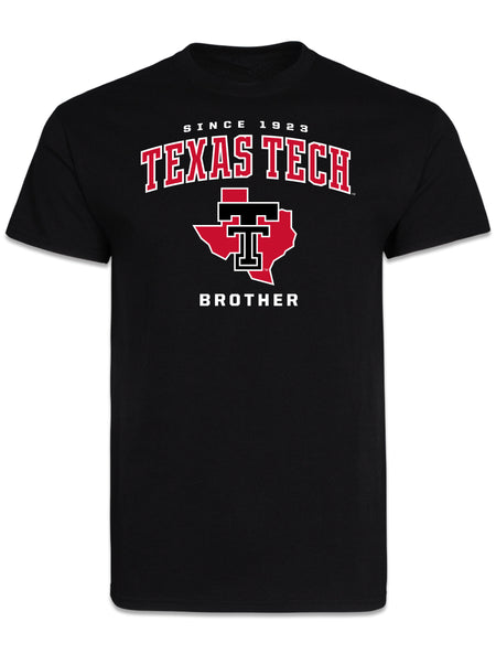 Black Texas Tech Brother short sleeve t-shirt with SINCE 1923, TEXAS TECH arched in red, and a Double T over the state of Texas