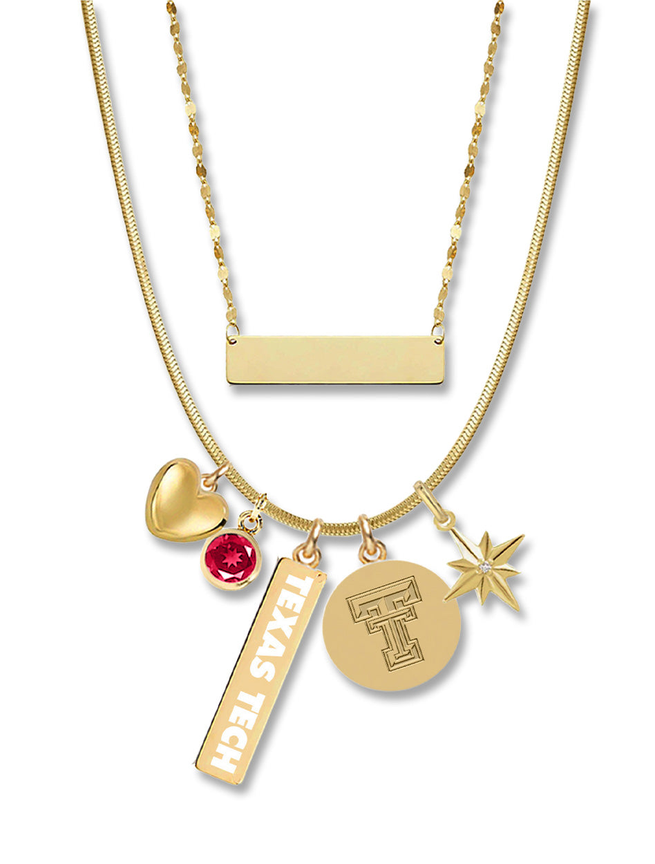 Texas Tech "Duchess" Charm 2 Strand Necklace