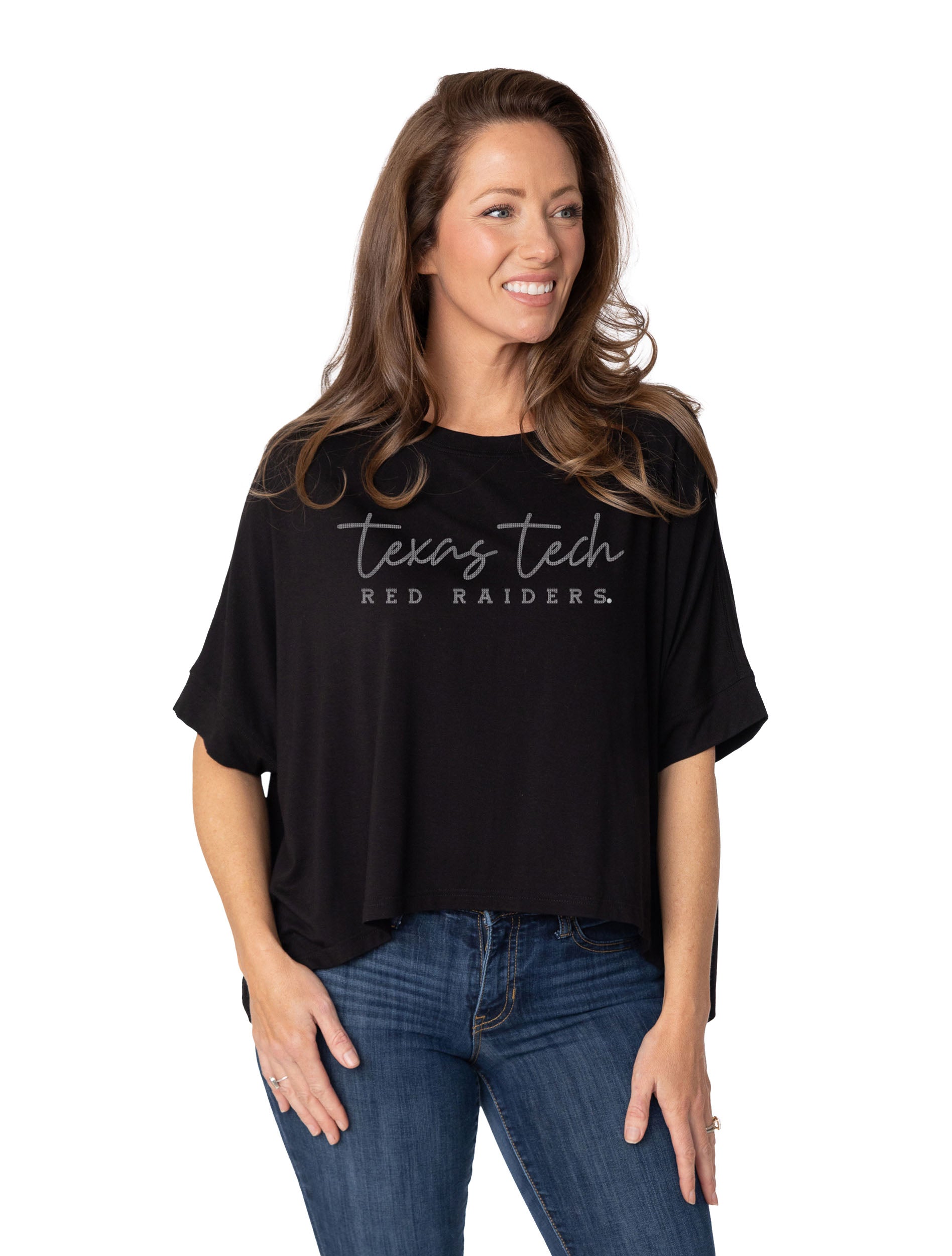 Rhinestone Texas Tech dolman tee