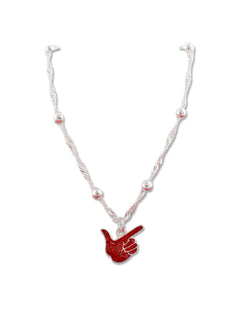 Texas Tech "Glitter Guns Up Hand" Necklace
