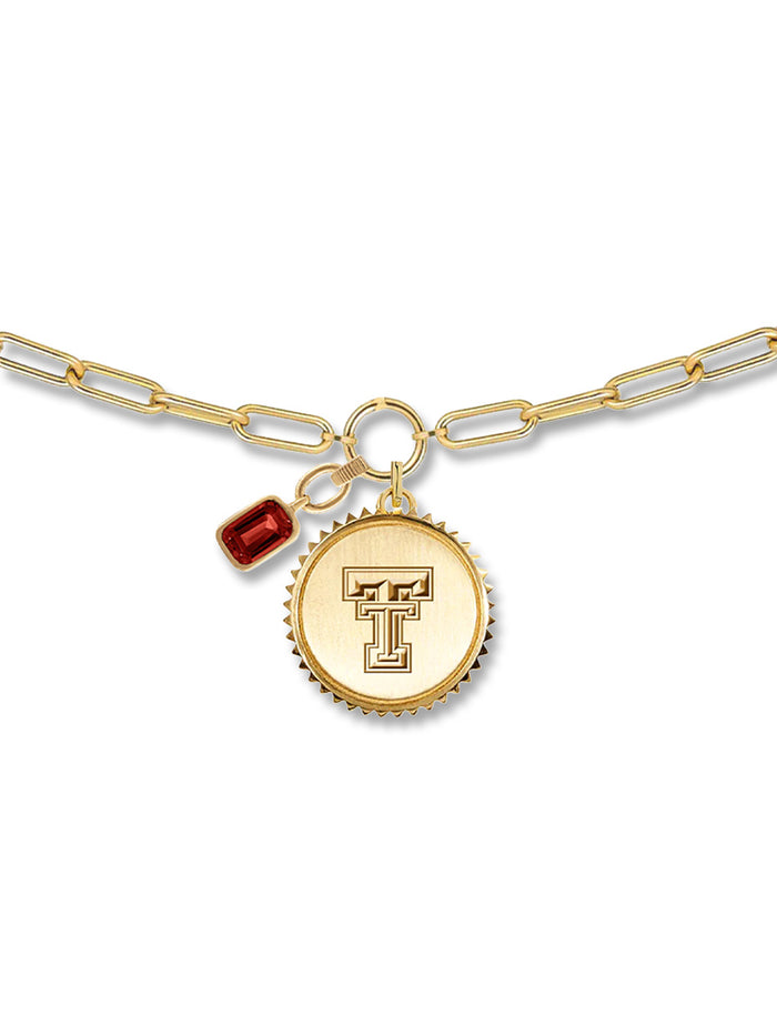 Texas Tech "Helenium" Paperclip Gem Bracelet