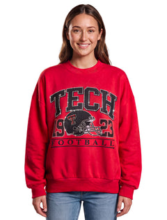 Texas Tech “Helmet & Rhinestones” Crewneck Sweatshirt