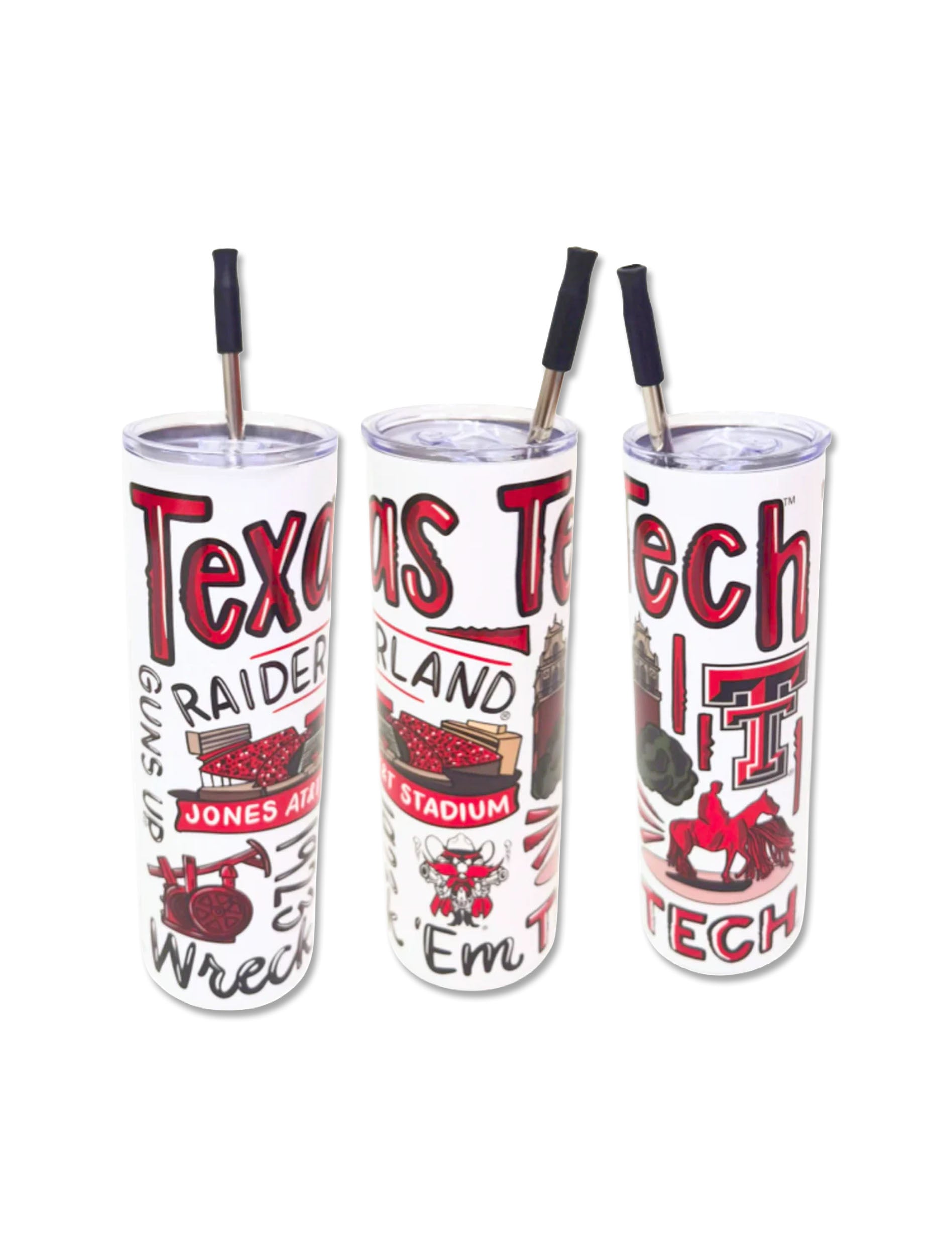 Texas Tech "Icon" Double Walled Tumbler with Straw