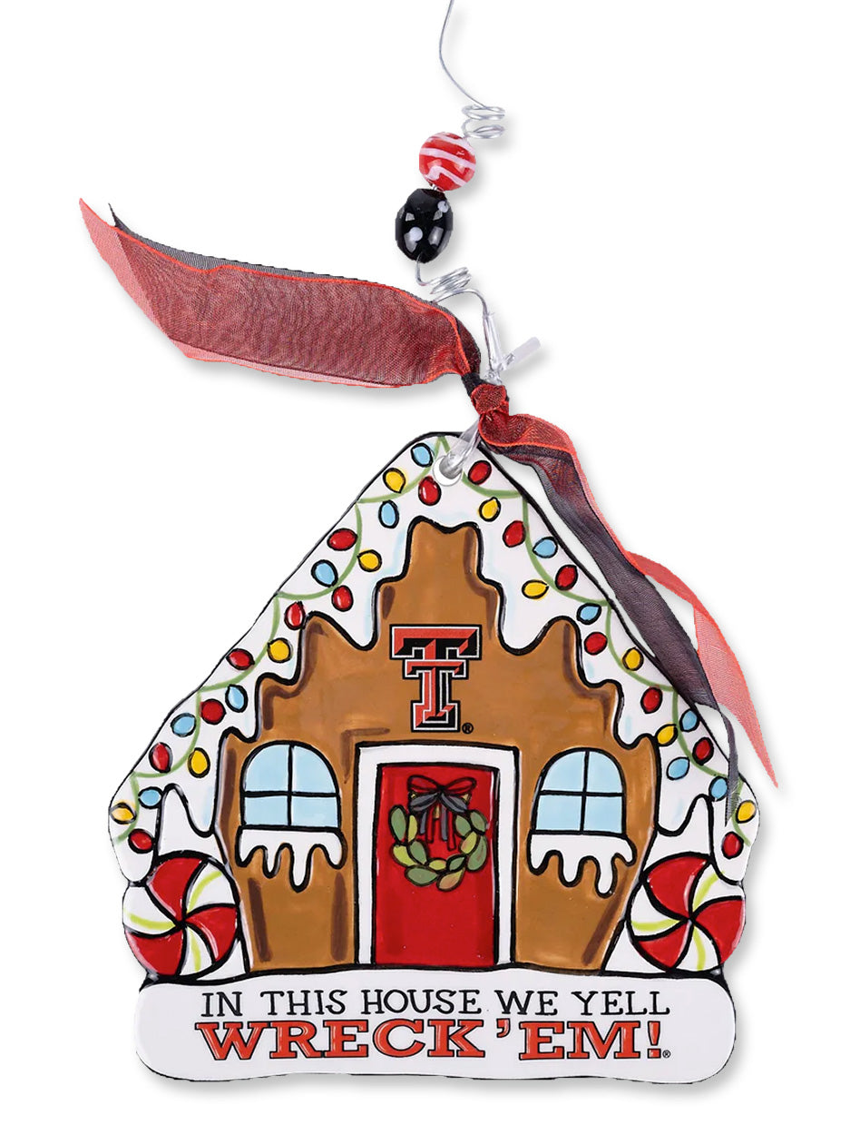 Texas Tech "In This House We Yell Wreck'em" Flat Ceramic Ornament