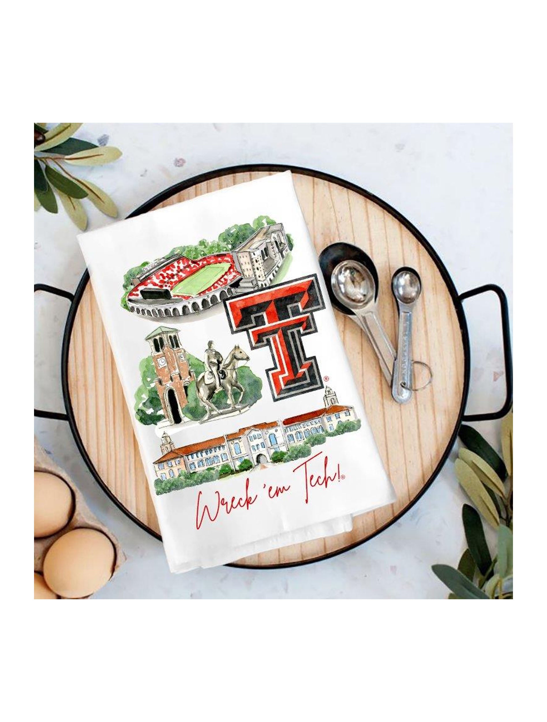 Texas Tech "Landmark" 27" x 27" Tea Towel