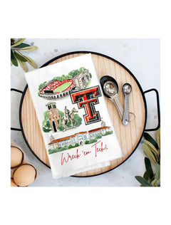 Texas Tech "Landmark" 27" x 27" Tea Towel