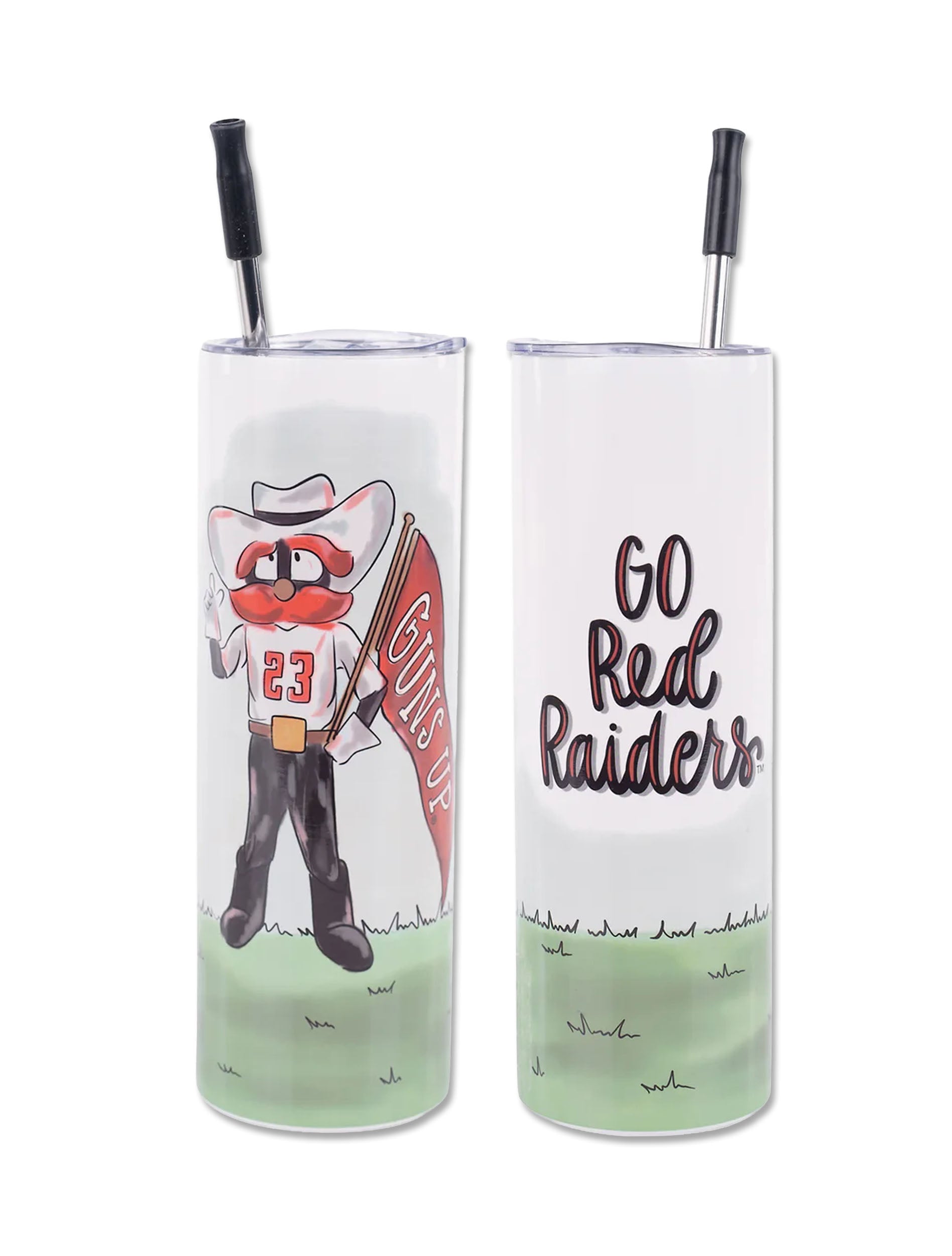 Texas Tech "Mascot" Double Walled Tumbler with Straw
