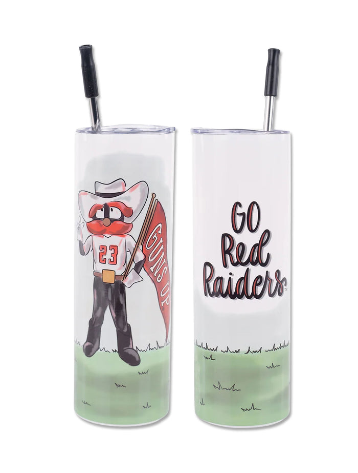 Texas Tech "Mascot" Double Walled Tumbler with Straw