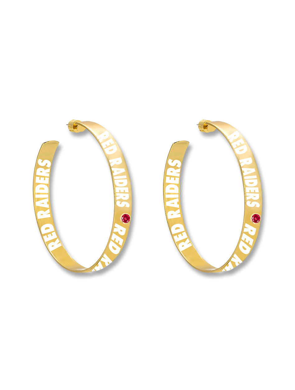 Texas Tech "Mittens" Hoop Earrings