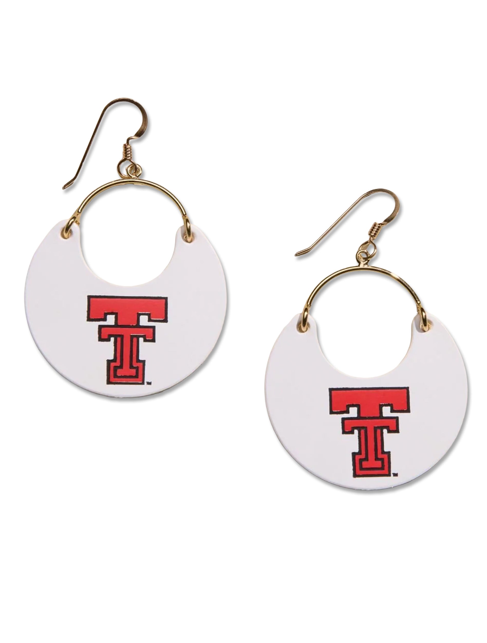 White Texas Tech Earrings
