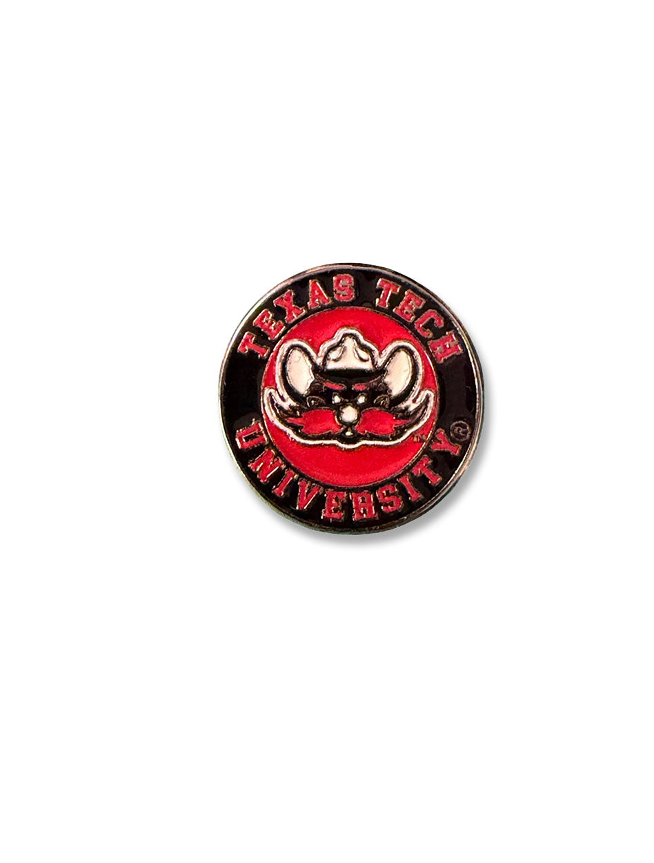 Texas Tech "Raider Red" Round Lapel Pin