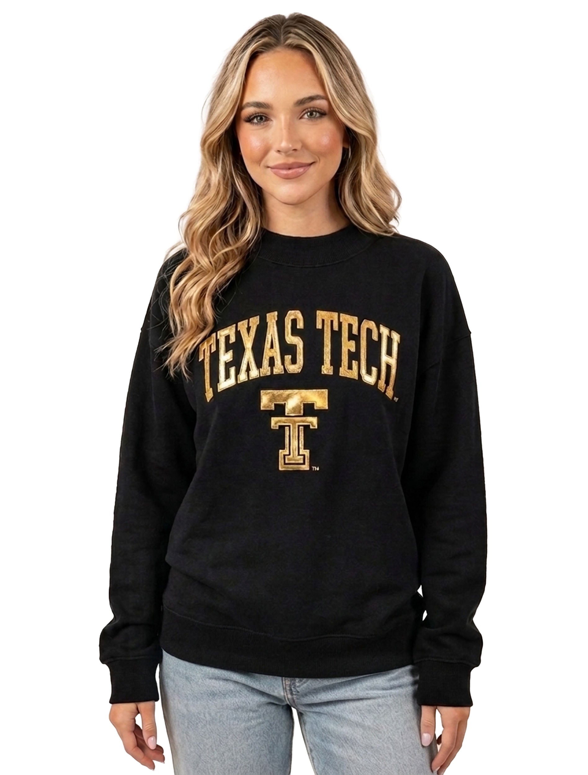 Texas Tech “Shiny Gold” Throwback Double T Crewneck Sweatshirt