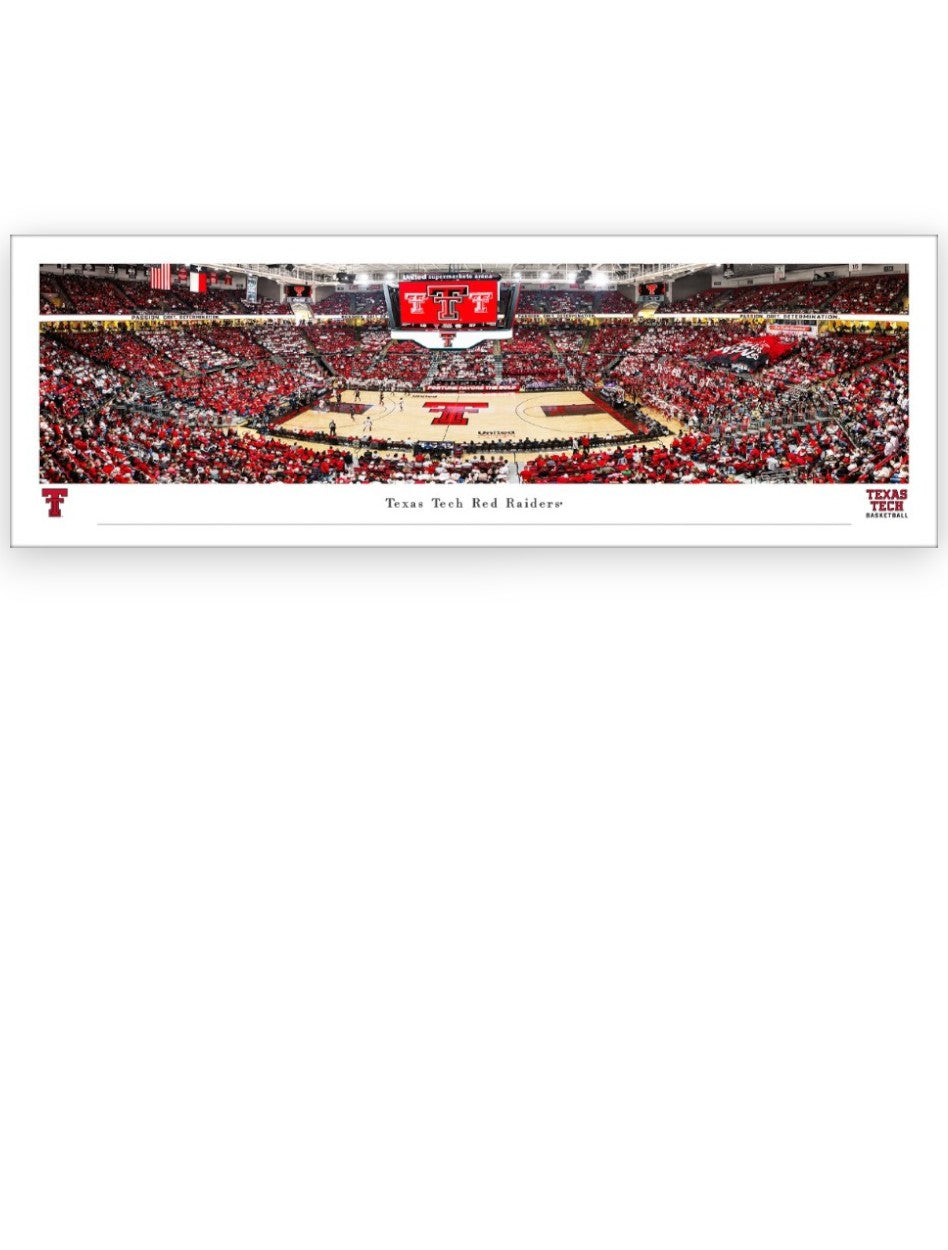 Texas Tech "Striped Out Basketball Game" Panoramic Poster