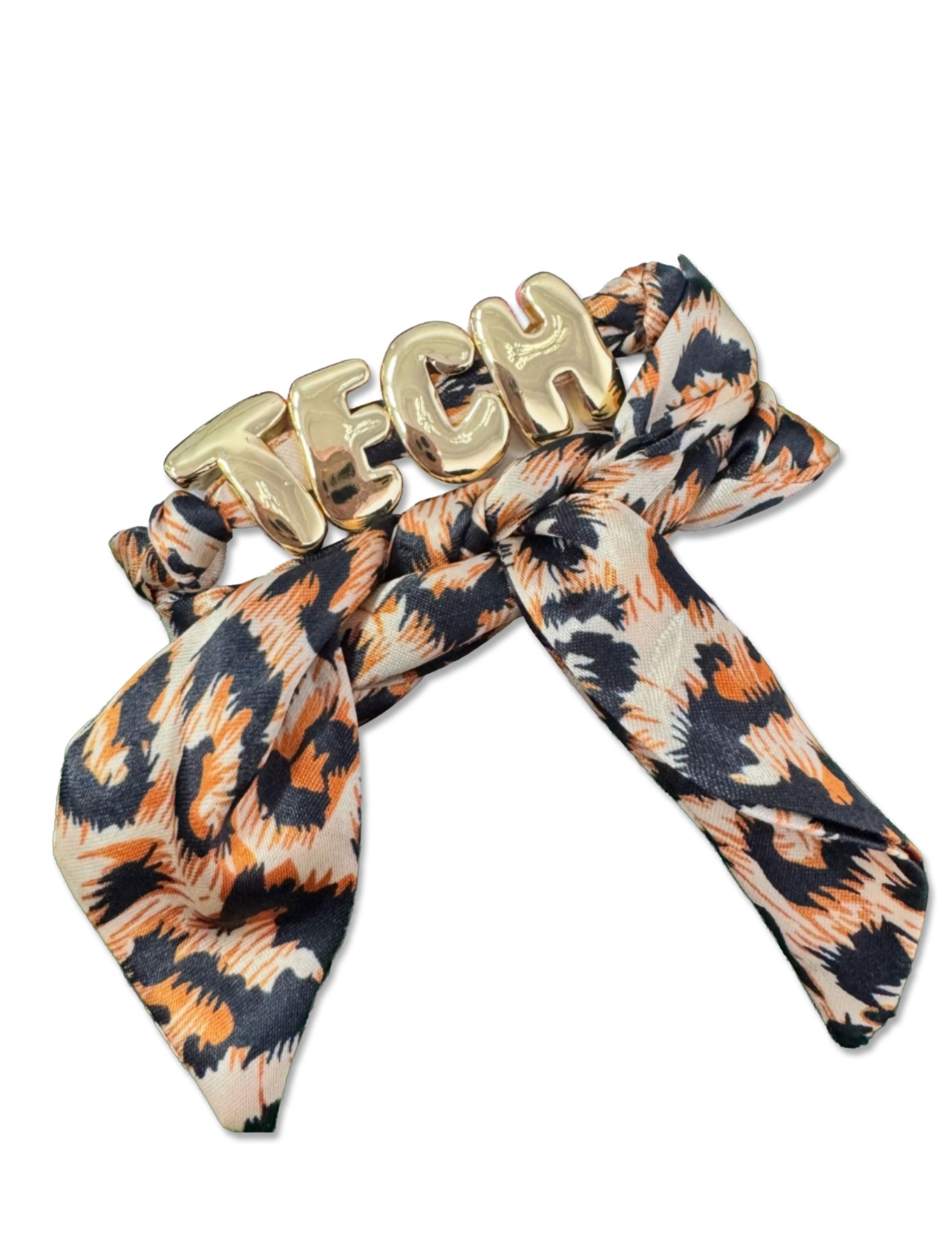 Texas Tech "TECH" Bubble Letter Leopard Wrap Bracelet