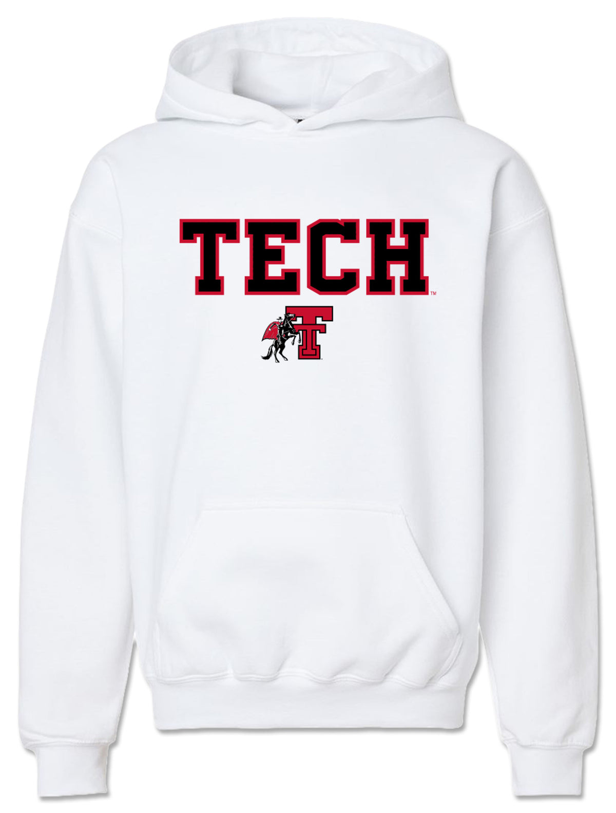 Texas Tech Tech Block Double T white hooded sweatshirt