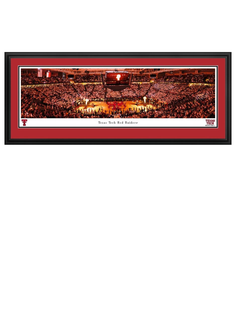 Texas Tech "White Out Basketball Game" Panoramic Poster in Deluxe Frame (Drop-Ship Only)
