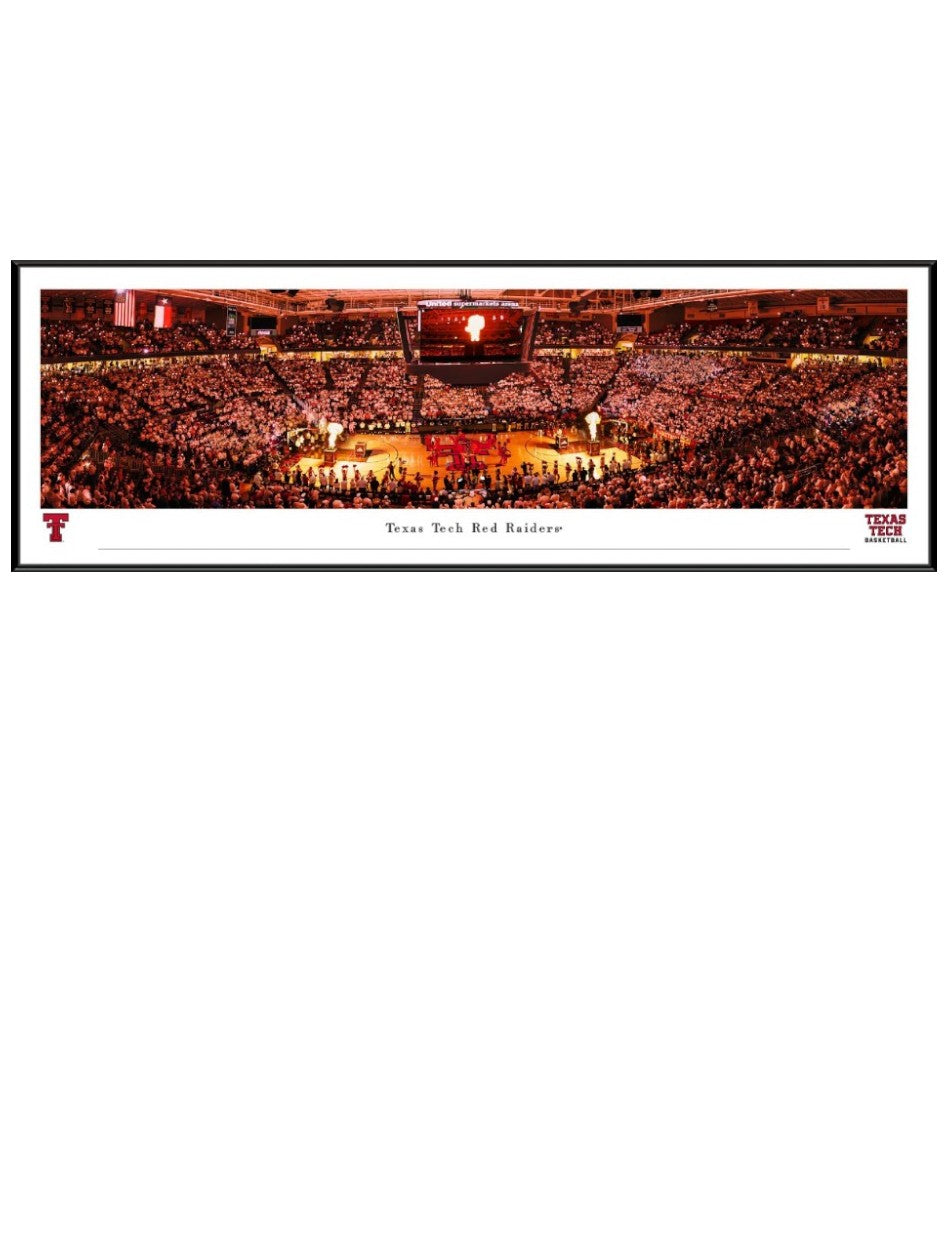 Texas Tech "White Out Basketball Game" Panoramic Poster in Standard Frame (Drop-Ship Only)