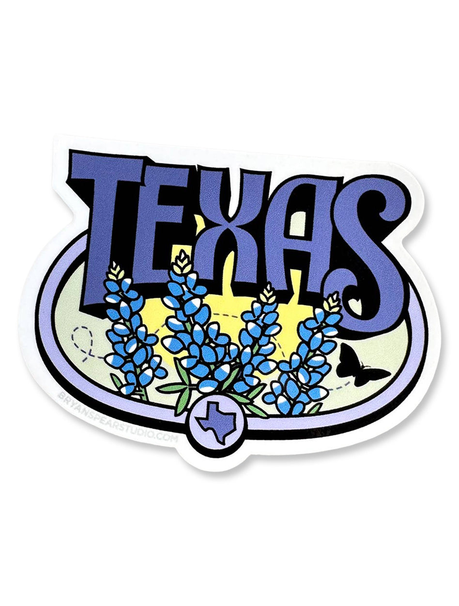 Second view of the Texas bluebonnets vinyl decal