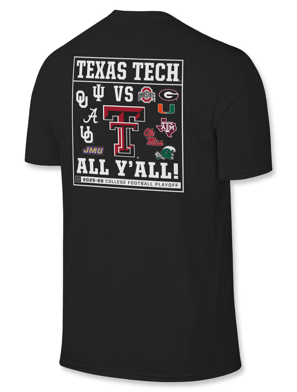 Texas Tech 2025 CFP - T-Shirt- Framed 12 Team - BLACK
