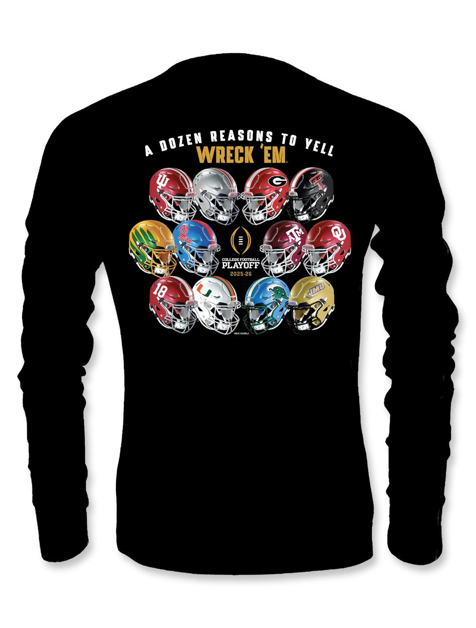 Texas Tech 2025 CFP - Long Sleeve - Reasons To Yell - BLACK