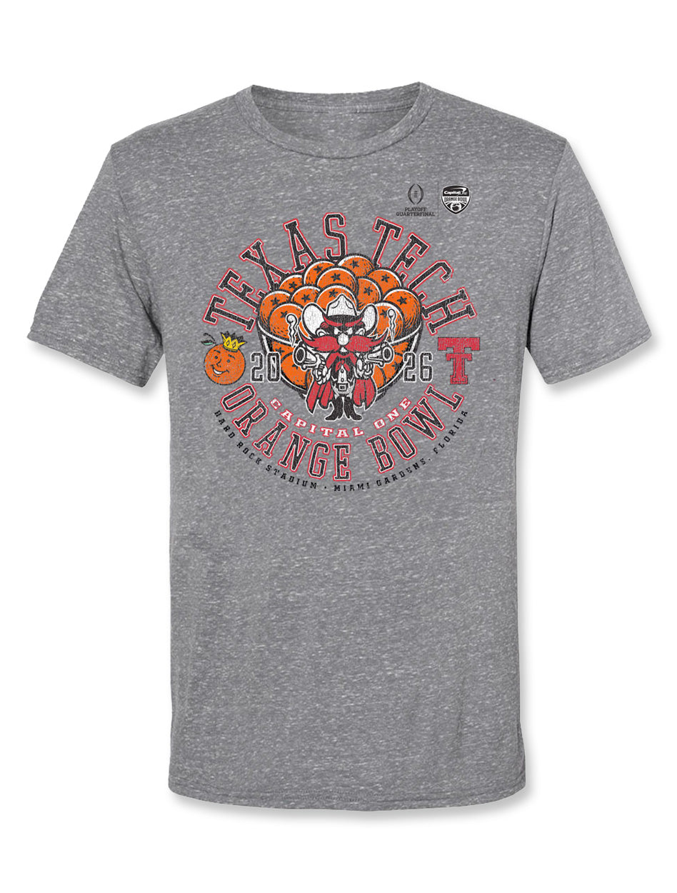 Texas Tech 2025 CFP Orange Bowl - T-Shirt - Vintage Concentrate - GREY