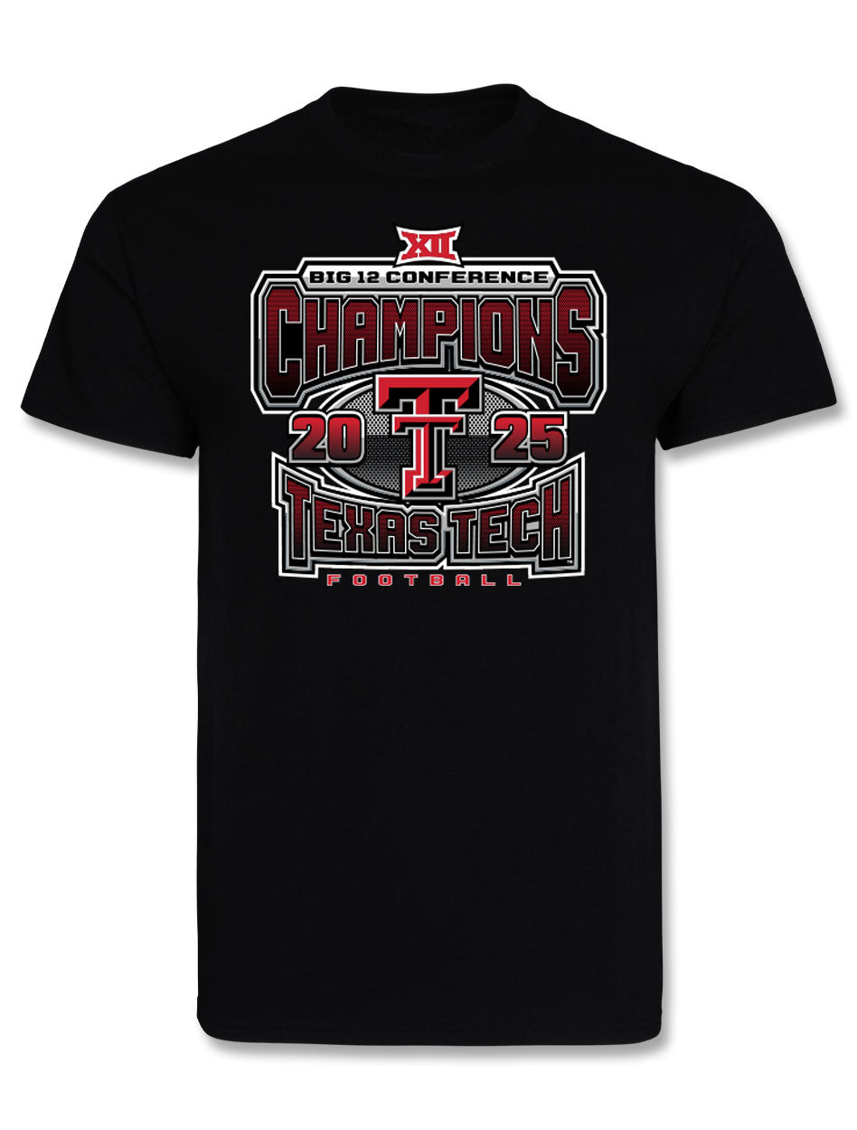 Texas Tech Big 12 CHAMPS - T-Shirt - Grid Iron - BLACK